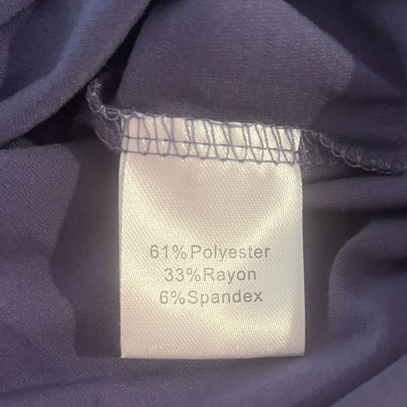 NWT- Women's Casual Round Neck Ruffle Sleeve Loose Tops in Purple Gray - Picture 10 of 10